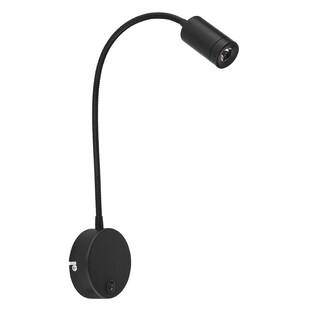 LED Wandleuchte, schwarz, flexibel, Schalter, H 50 cm 