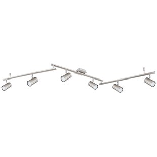 Deckenstrahler, Spots beweglich, nickel matt, L 180 cm 