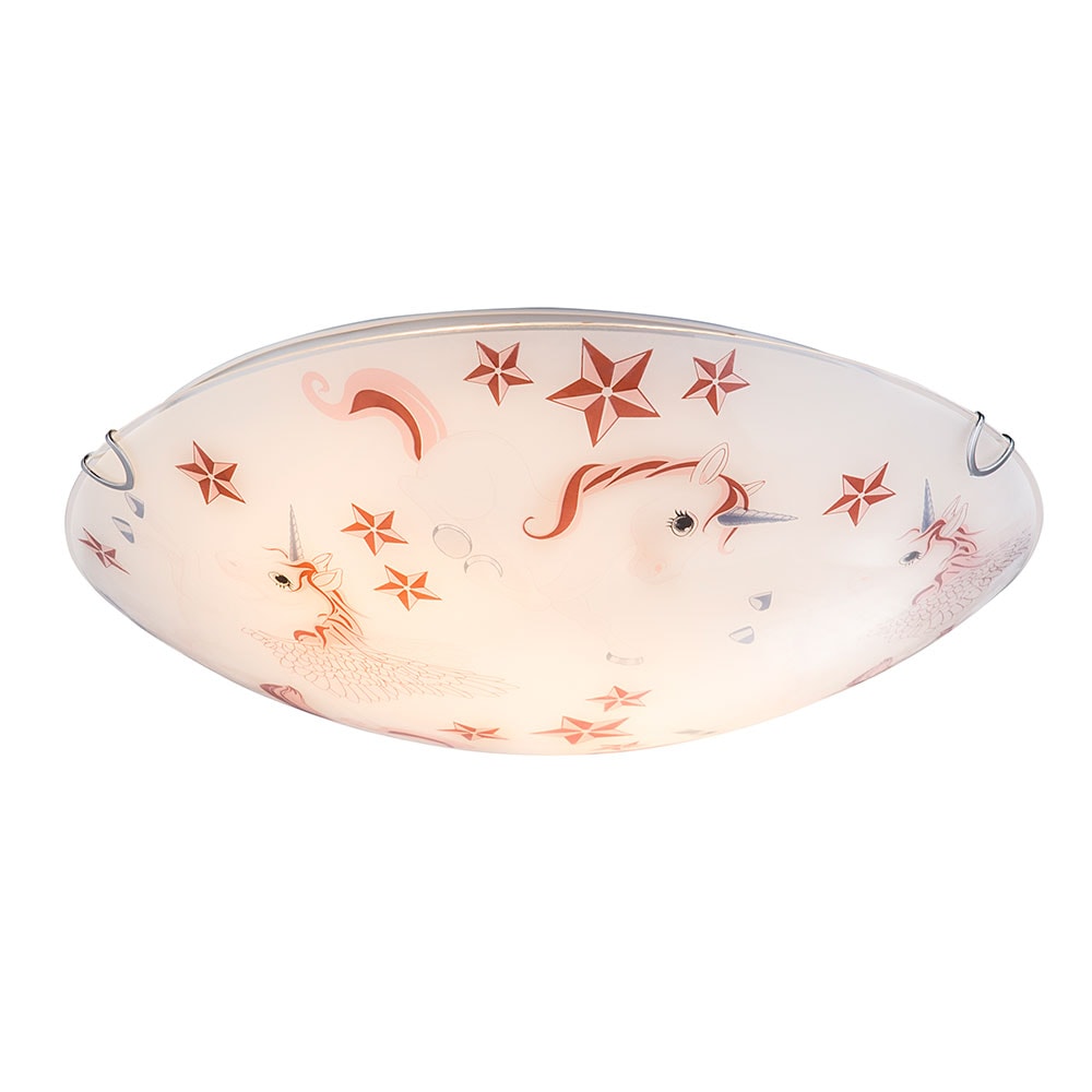 Kinder Deckenlampe, Einhorn, rosa-wei&szlig;, 40 cm, NATALIE 