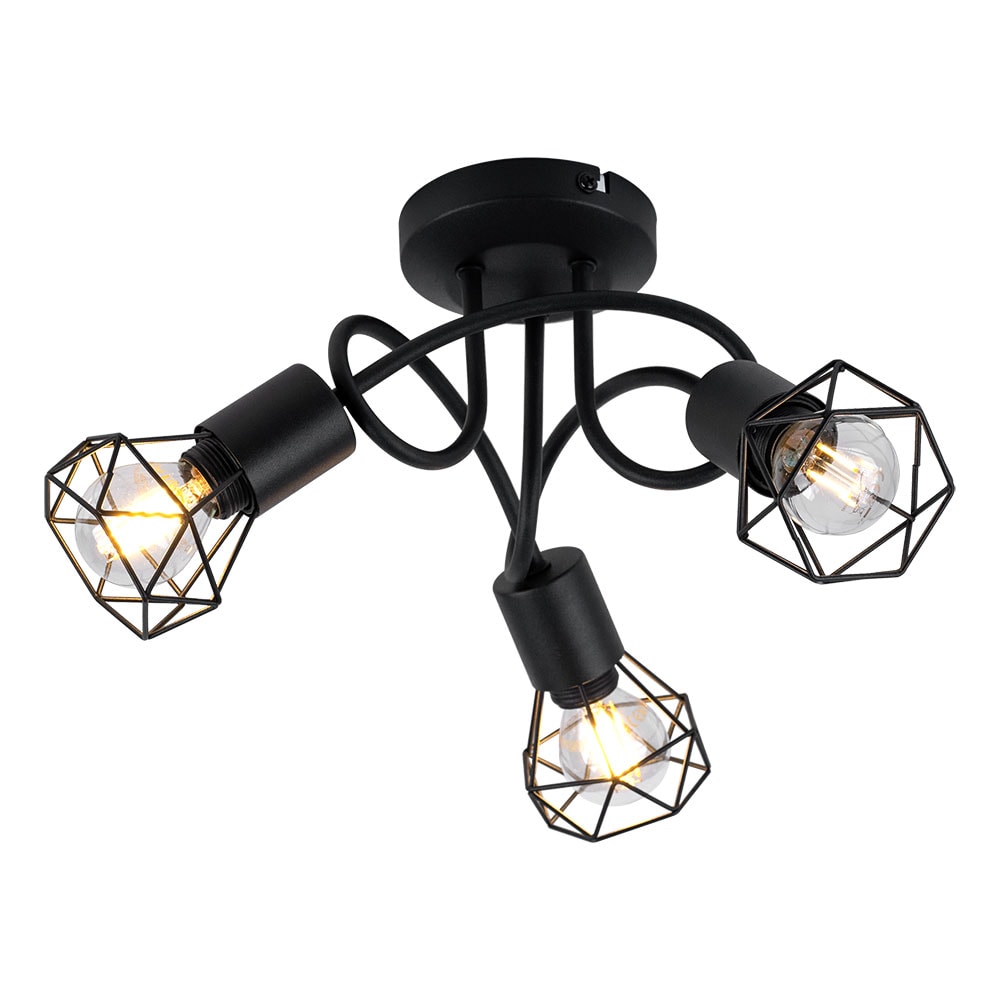 Deckenleuchte, schwarz, rund, 36 cm 