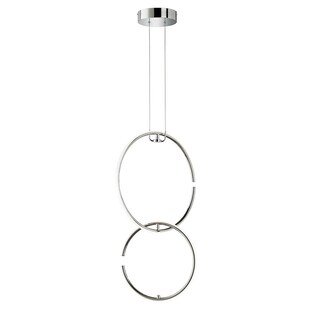 LED Pendelleuchte chrom, Ring Design, L 45 cm 