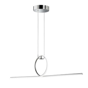 LED Pendelleuchte, chrom, L 112,5 cm 