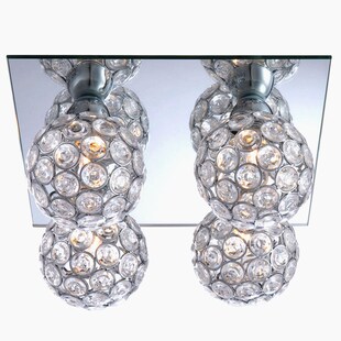 Deckenleuchte, vier Acrylglas-Kugeln, L 23 cm 