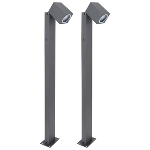 2x Stehleuchte, Alu anthrazit, Glas, Spot beweglich, H 80 cm 