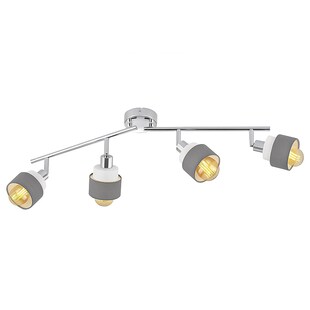 Deckenleuchte, chrom grau, dimmbar, Spots schwenkbar, L 85 cm 