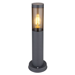 Sockelleuchte, Edelstahl, anthrazit, rauch, H 45 cm 
