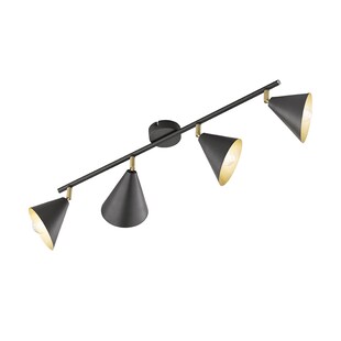 Deckenleuchte, anthrazit gold, Spots verstellbar, L 72 cm 