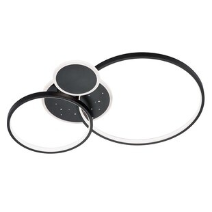 LED Deckenleuchte, Ring-Design, dimmbar, schwarz, L 54 cm 