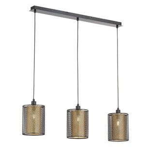 Hängelampe, 3 flammig, Höhe flexibel, gold, H 150cm, CHEVAL 