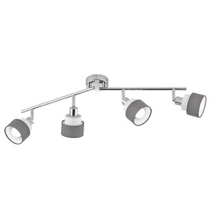 Deckenleuchte, Stahl, chrom grau, Spots schwenkbar, L 85 cm 