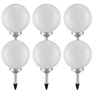 6x LED Solarleuchte, Kugel weiß, DM 20 cm, H 62 cm 