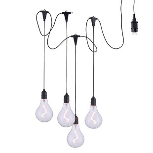 LED Außen-Hängeleuchte, 4-Flammig, IP44, schwarz, L 150 cm 
