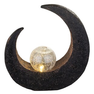 LED Mondsichel Solarleuchte mit Glaskugel Höhe 30,5 cm 