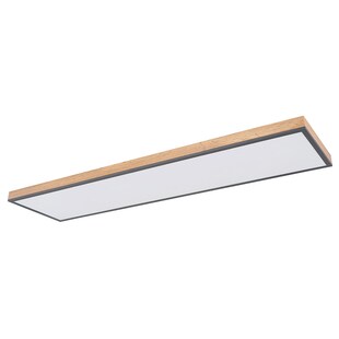 LED Deckenpanel, Holz-Optik, Fernbedienung, CCT, L 120 cm 