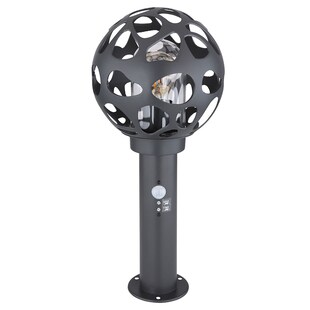 Sockelleuchte, ALU, Edelstahl, Bewegungsmelder, H 45 cm 