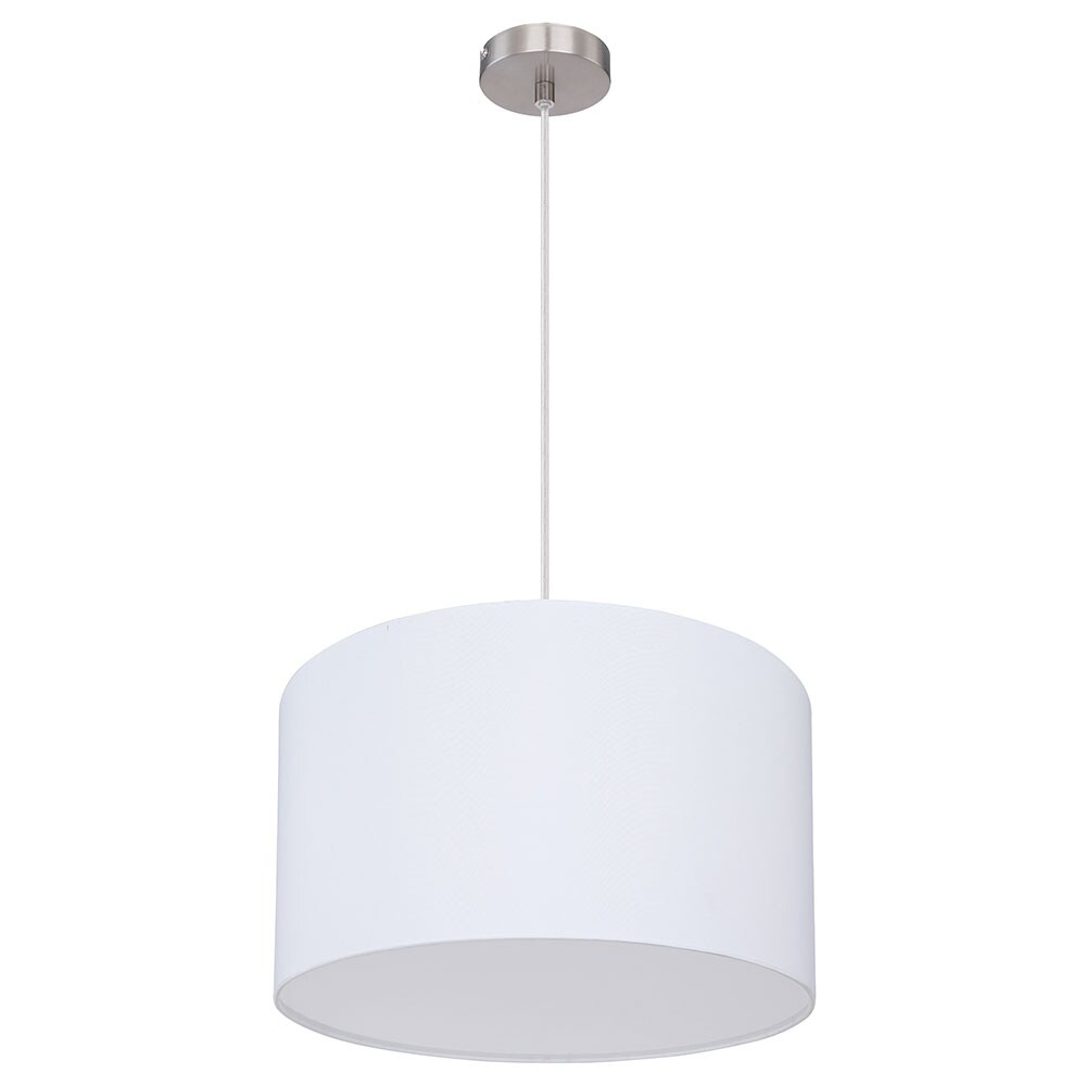 H&auml;ngeleuchte, Textil, wei&szlig;, rund, H 140 cm 