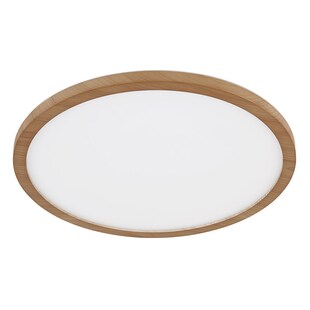 LED Deckenleuchte, Holzoptik, 3 Lichtstufen, D 42 cm 