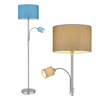 RGB LED Stehleuchte, Textil, Lesespot verstellbar, H 170 cm 