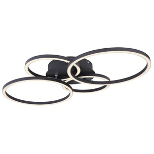 LED Deckenleuchte, Ring Design, schwarz matt, L 65,5 cm 