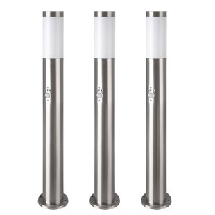 3x Stehleuchte, silber, Bewegungsmelder, 80 cm 