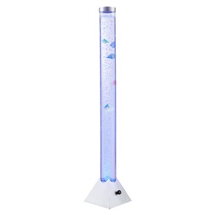 LED Wassersäule, Kunststoff klar, 5x Deko-Fische, H 120 cm 