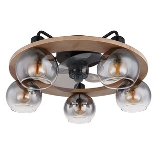 Deckenventilator, Holz, Fernbedienung, Rauchglas, D 55 cm 