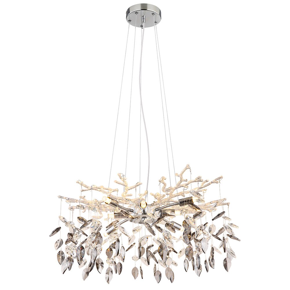 LED H&auml;ngelampe, Kronleuchter, Metall, Glaskristalle, H 120 cm 