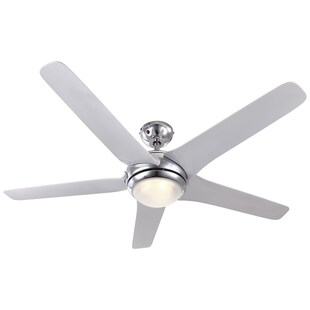 LED Ventilator, Fernbedienung, 3 Stufen, Glas opal, 137cm 