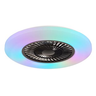 LED Deckenventilator, schwarz, dimmbar Fernbedienung, D 59,5 cm 