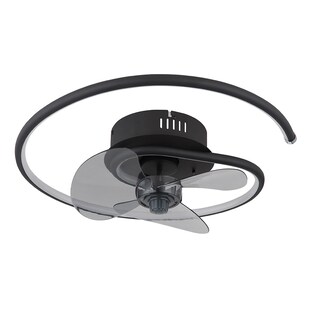 LED Deckenventilator, Fernbedienung, schwarz, CCT, D 45 cm 