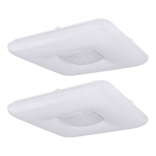 2x LED Deckenleuchte, Metall, Chrom, Kristalle,  L 43 cm 