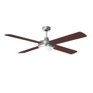 Deckenventilator, Fernbedienung, Glas opal, MDF, D 132 cm 