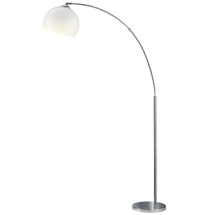 Bogenstehlampe, Metall, Acryl, weiß, E27, H 180 cm 