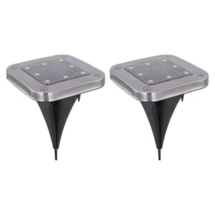 2x LED Solarleuchte, Wegeleuchte, Edelstahl, H 13 cm 