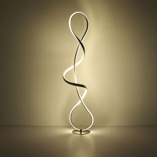 LED Stehleuchte, silber, Kristalle, H 132,5 cm 