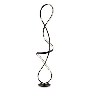 LED Stehleuchte, Kristalle, schwarz matt, H 135 cm 