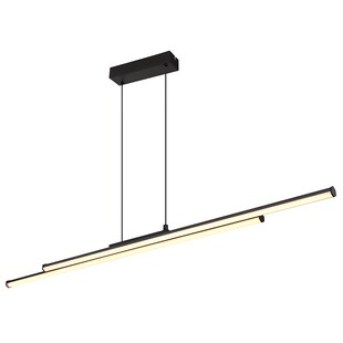 LED Hängeleuchte schwarz matt, opal, H 120 cm 
