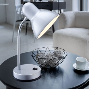 Moderne Tischleuchte aus Metall silber - BASIC 