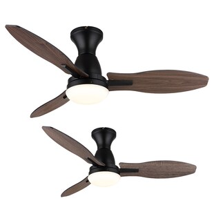 LED Deckenventilator, dimmbar, Fernbedienung, Vor-Rücklauf, D 107 cm 