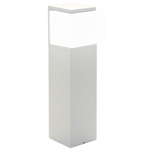 Außen-Stehleuchte, Alu, Glas weiß, H 40 cm 