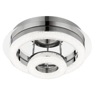 LED Deckenleuchte, Chrom, Kristalle, 28 cm, SPIKUR 