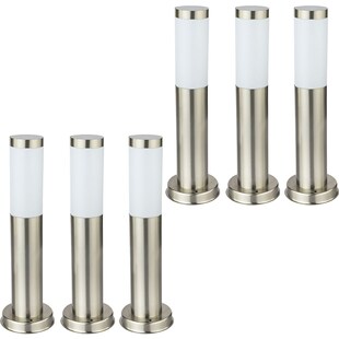 6er Set LED Edelstahl Stehleuchten, Höhe 45 cm,  BOSTON 