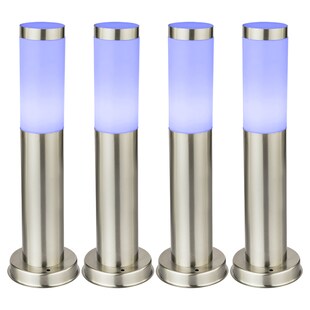 4er Set RGB LED Stehlampen aus Edelstahl für Ihren Garten 