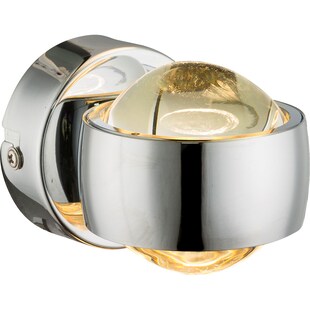 LED Wandlampe, Metall chrom, Glas klar, L 10 cm 