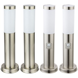 4er Set LED Stehleuchte, Edelstahl Säule, Bewegungsmelder 