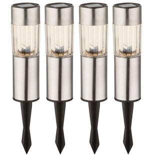 4er Set LED Edelstahl Solarlampen für den Außenbereich 