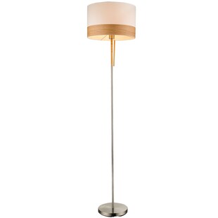 LED Stehlampe, Textil Holz, beige, H 170 cm 