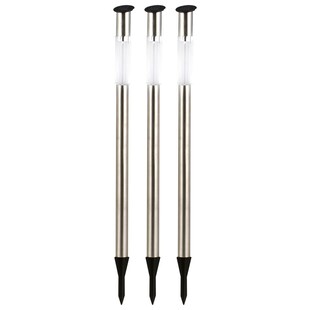 3er Set Solar-Steckleuchte, Edelstahl, H 70 cm 