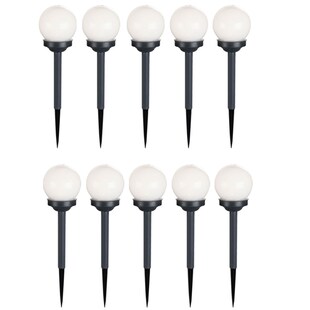10er Set LED Solar Stecklampen in Kugelform für Ihren Garten 