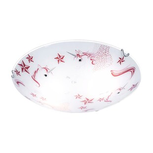 LED Kinder Deckenlampe, Einhorn, rosa-weiß, 40 cm, NATALIE 